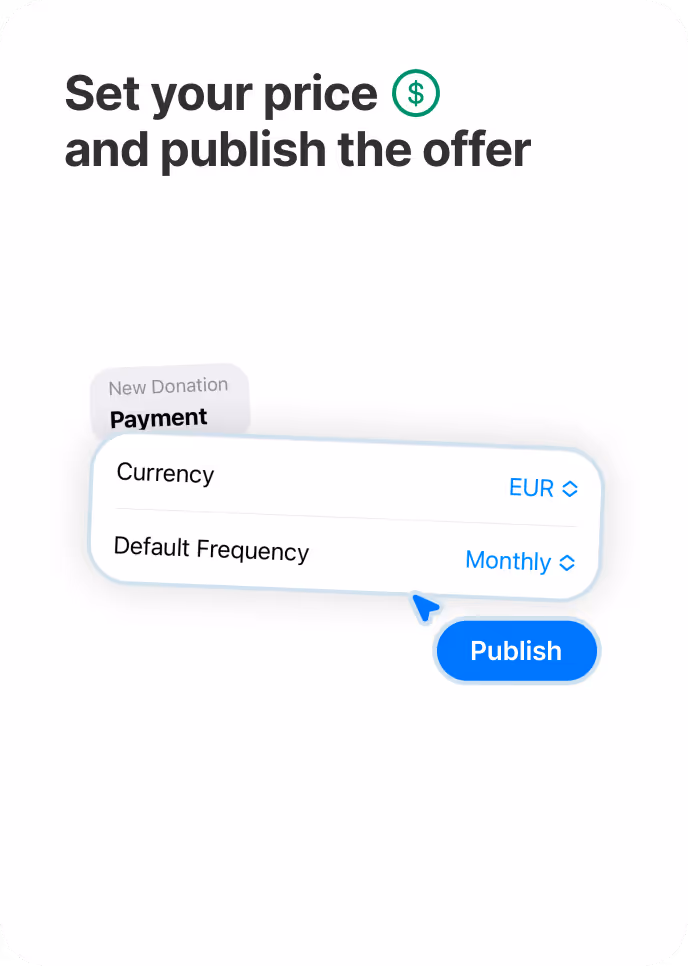 Set your price and publish the offer