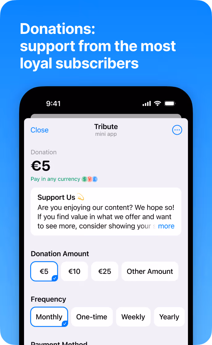 Donations: support from the most loyal subscribers