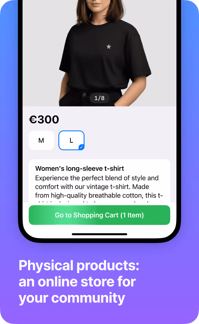 Physical products: an online store for your community
