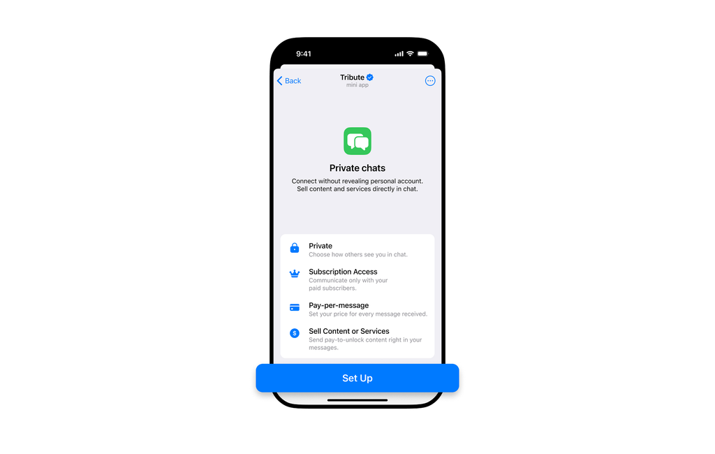 Los cuatro modos de Private Chats. "Private" es el que casi nadie nota: puedes atender pedidos sin exponer tu cuenta personal de Telegram.