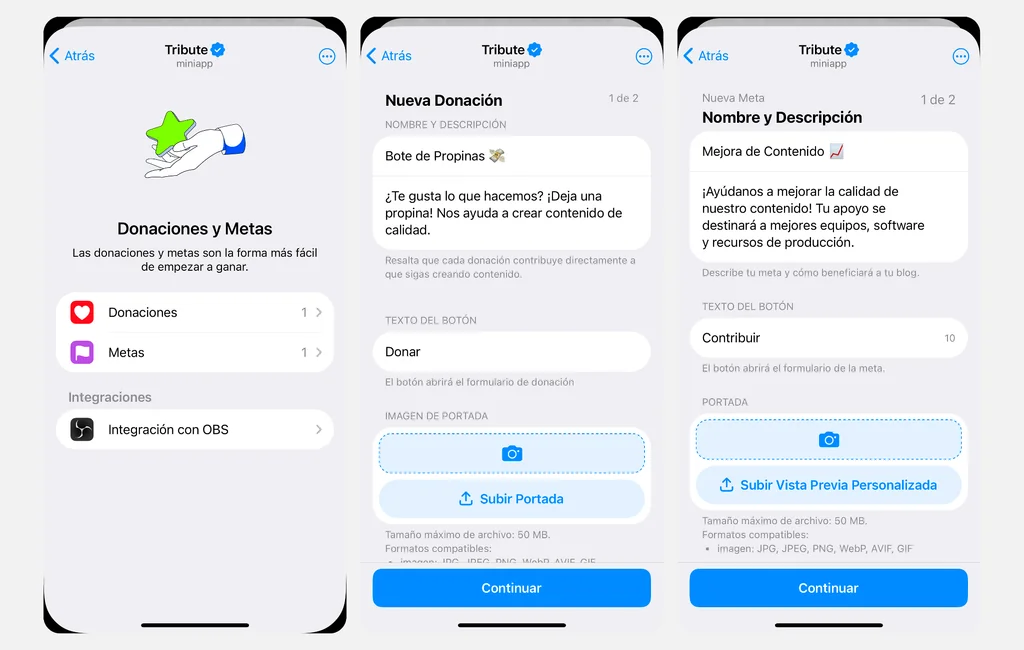 Guía para configurar y aceptar donaciones a través de Tribute.