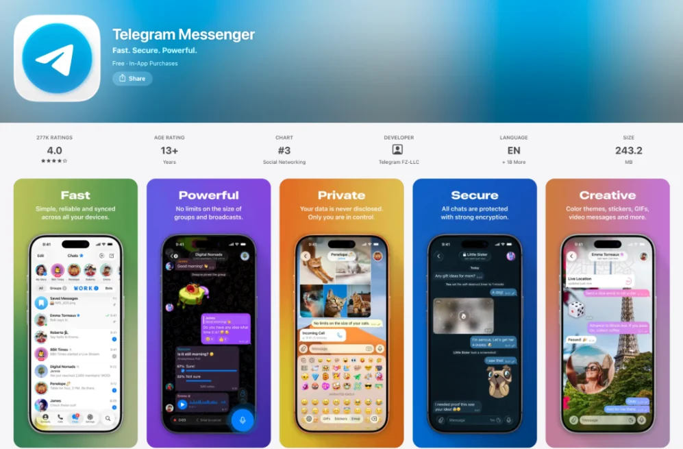 Telegram es una app de mensajería