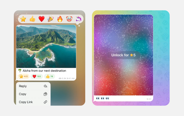 Ejemplo de cómo usar las estrellas de Telegram