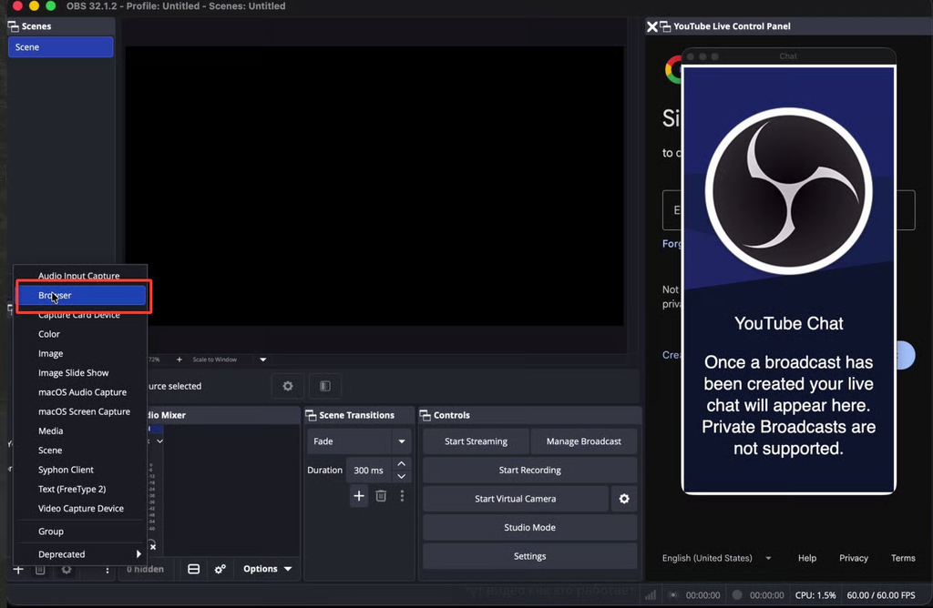 How to add a new source to OBS