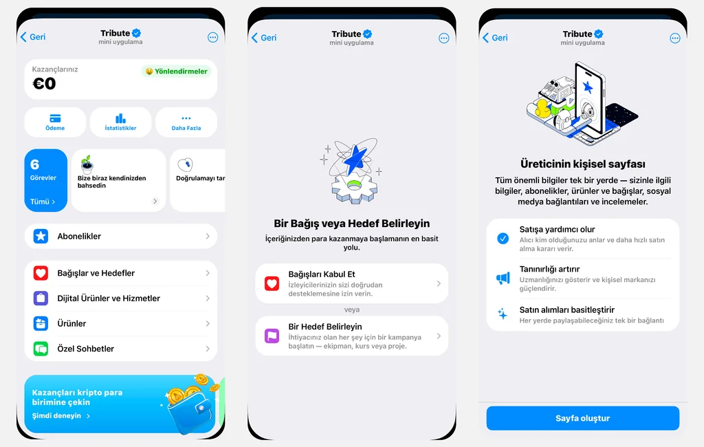 Tribute, Telegram içinde para kazanmayı kolaylaştıran bir monetizasyon hizmetidir.