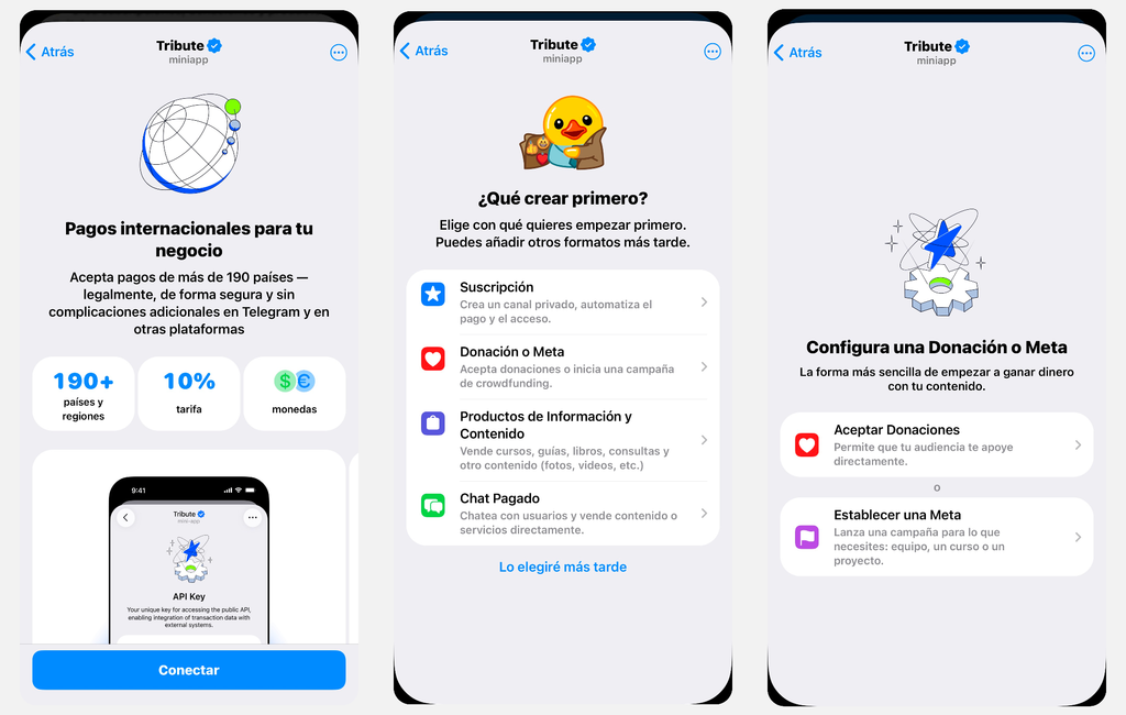 Tribute es una plataforma de monetización dentro de Telegram
