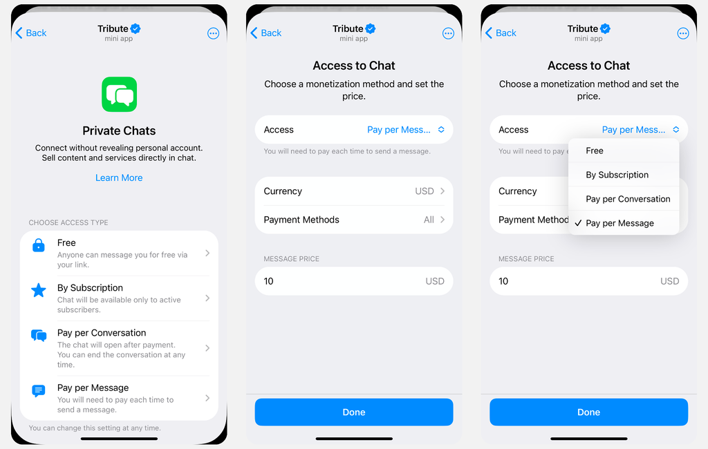How Paid Chats work in Tribute