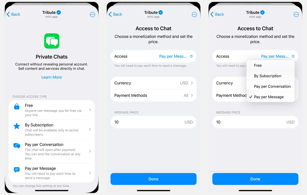 How Paid Chats work in Tribute