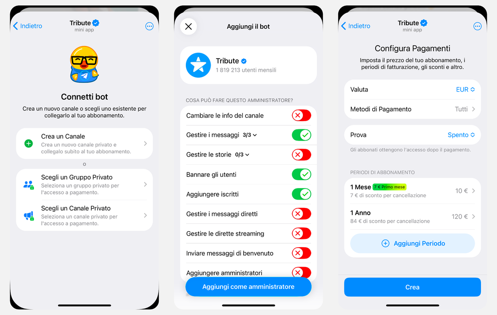 Come creare un canale Telegram a pagamento con Tribute